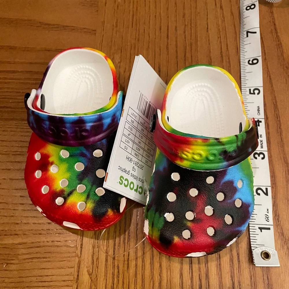 NWT C2C3 Crocs INFANT Littles Tie Dye Graphic Clog Multicolor